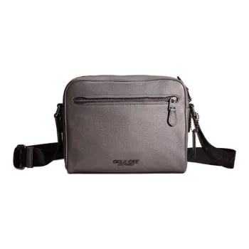 COACH Metropolitan Refined Pebble Leather Camera Bag Shoulder Bag Crossbody Bag Medium Size Men's Gray