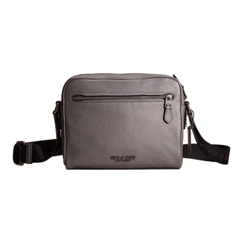 COACH Metropolitan Refined Pebble Leather Camera Bag Shoulder Bag Crossbody Bag Medium Size Men's Gray-0