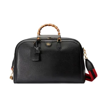 GUCCI Diana Leather Luggage Bag Shoulder Bag Crossbody Handbag Large Size Men's Black