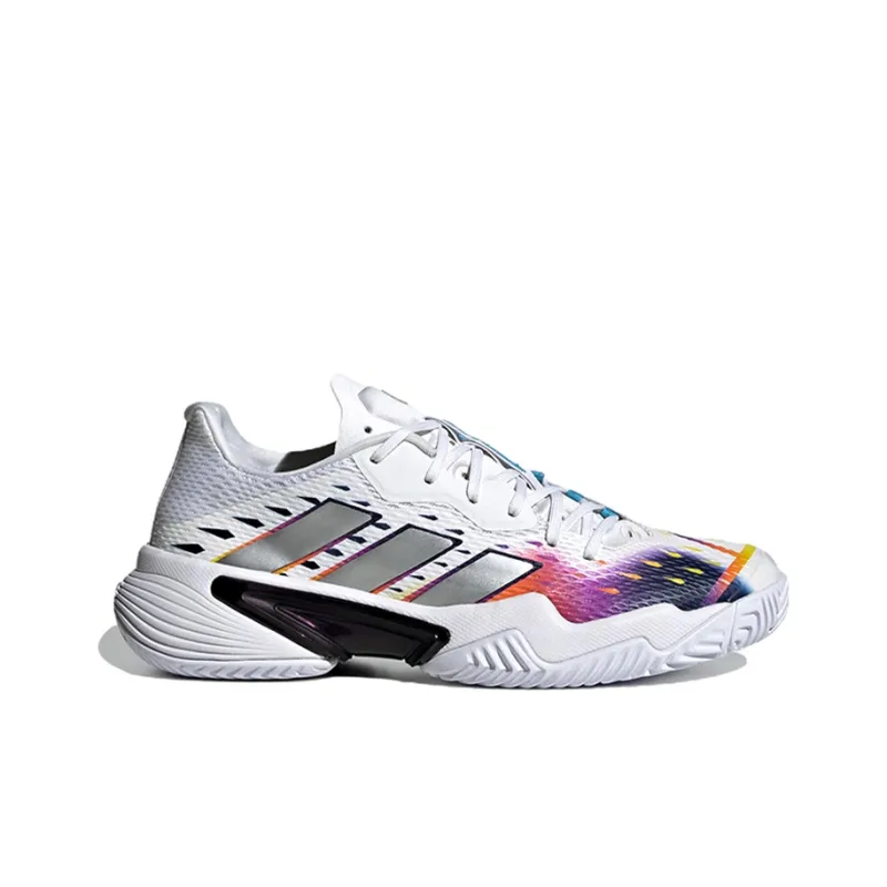 Adidas Barricade Cloud White Silver Metallic Bright Cyan Women's-1