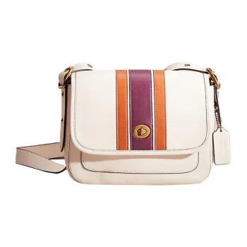 COACH Rambler Leather Shoulder Bag, Crossbody Bag Small Size Women's White