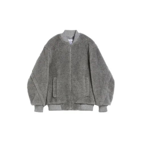 MaxMara Teddy Series Jackets Coats Women's Light Gray