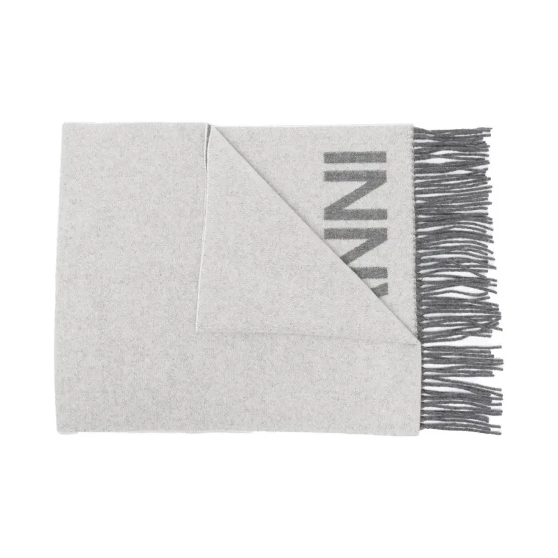 GANNI Fringed Wool Scarf-2