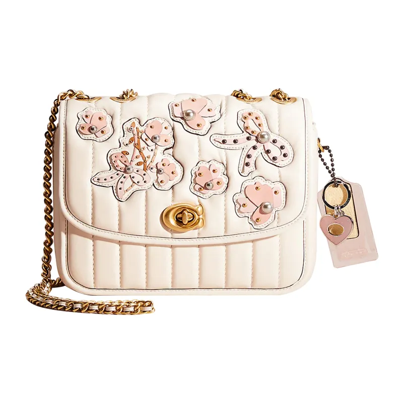 COACH Madison Leather Crossbody Bag, Shoulder Bag Women's Chalk White-0