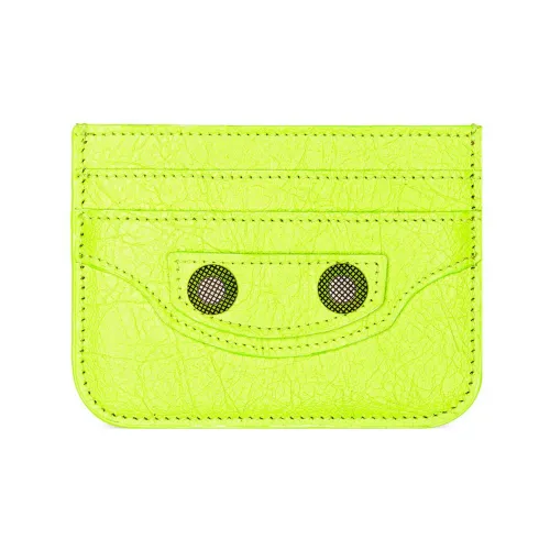 Balenciaga Le Cagole Sheepskin Card Holder Regular Women's Fluorescent Yellow