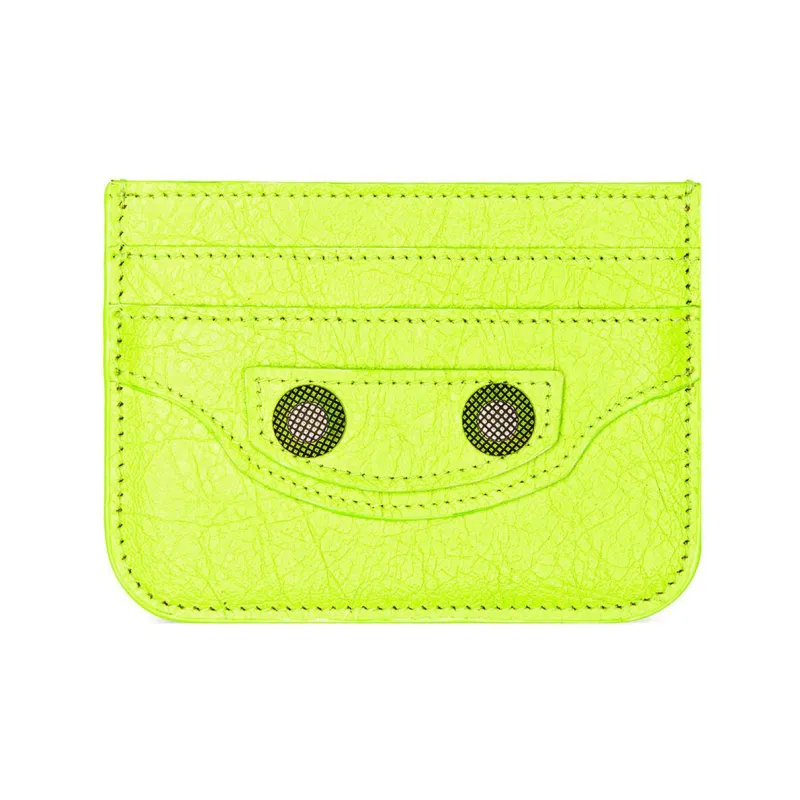 Balenciaga Le Cagole Sheepskin Card Holder Regular Women's Fluorescent Yellow-0