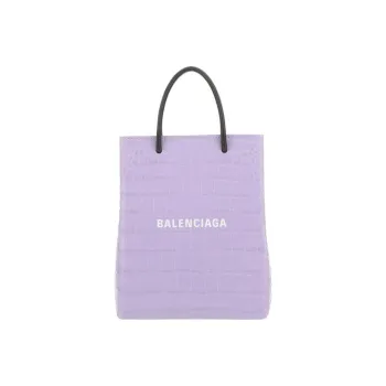 Balenciaga Logo Print Embossed Tote Bag