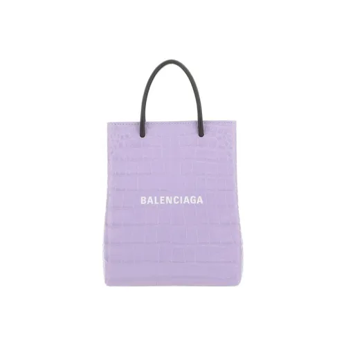 Balenciaga Logo Print Embossed Tote Bag