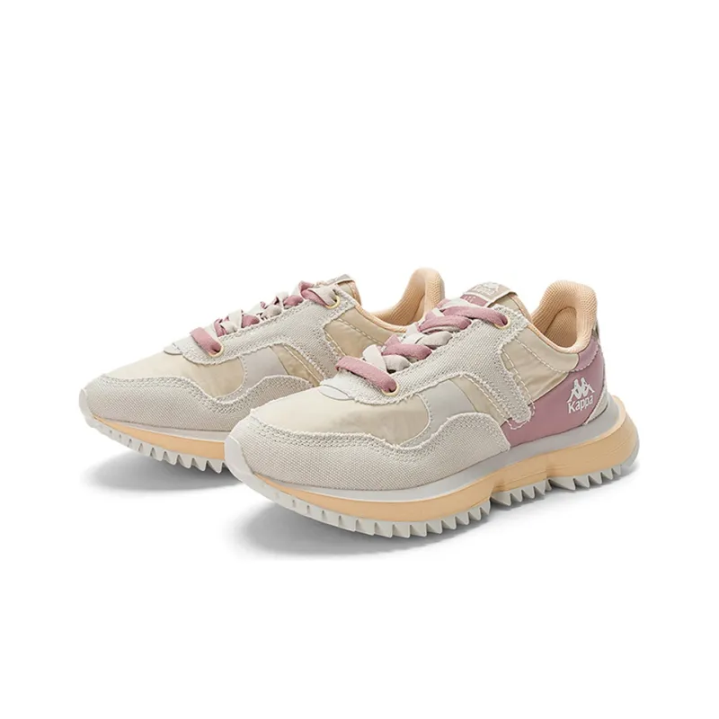 Kappa Abrasion Resistant Slip Resistant Lightweight Low Top Running Shoes Women's Khaki Pink-2