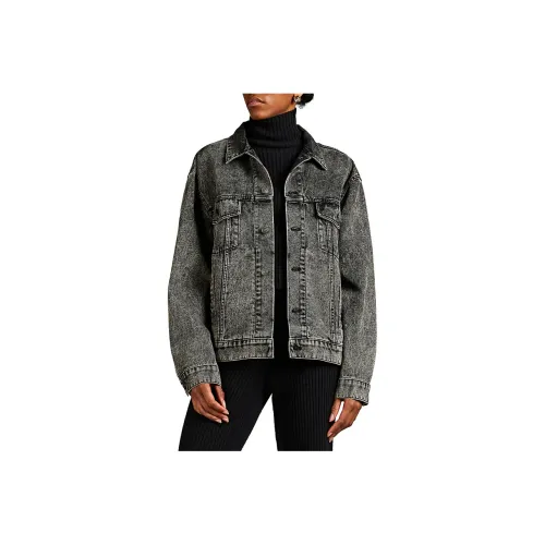 Balenciaga Denim Jackets Women's Gray Black