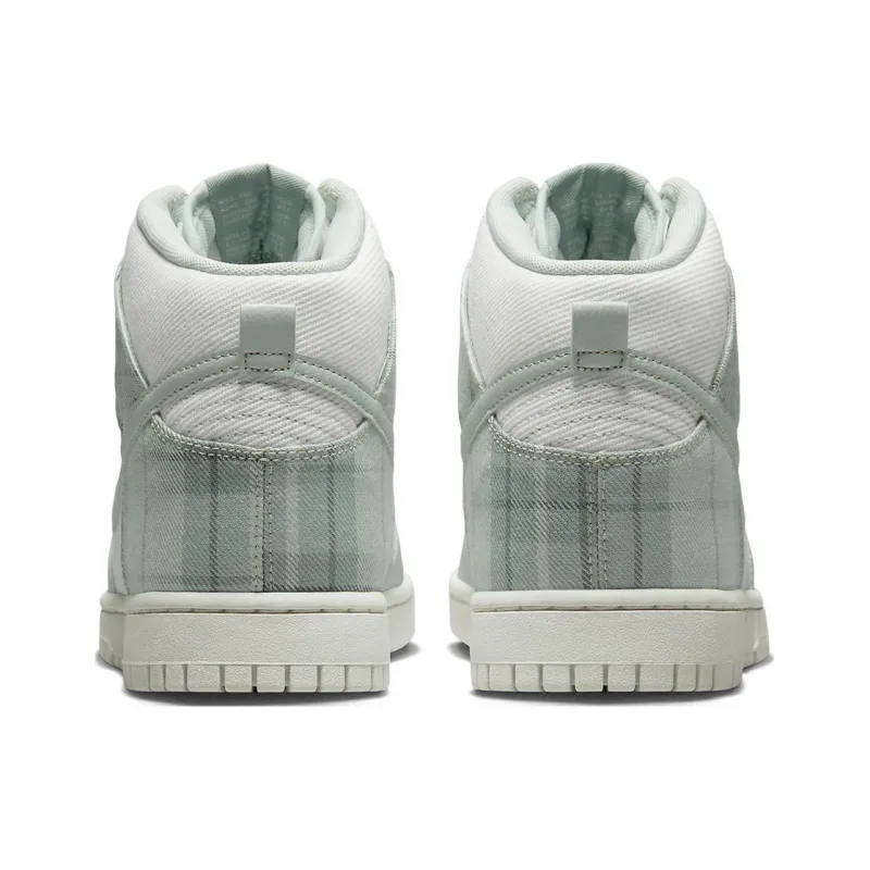 Nike Dunk High Se Tartan Plaid White Light Green-4
