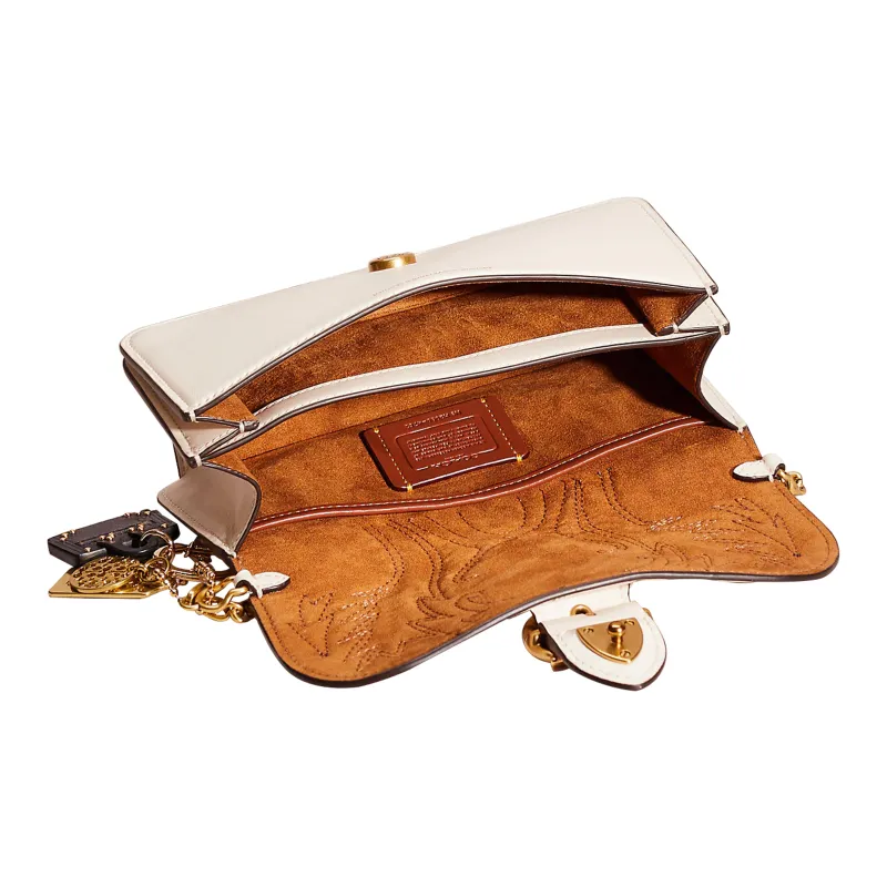 COACH Beat Glove Tanning Portable One Shoulder Crossbody Clutches Small Size Women's Chalk White-2
