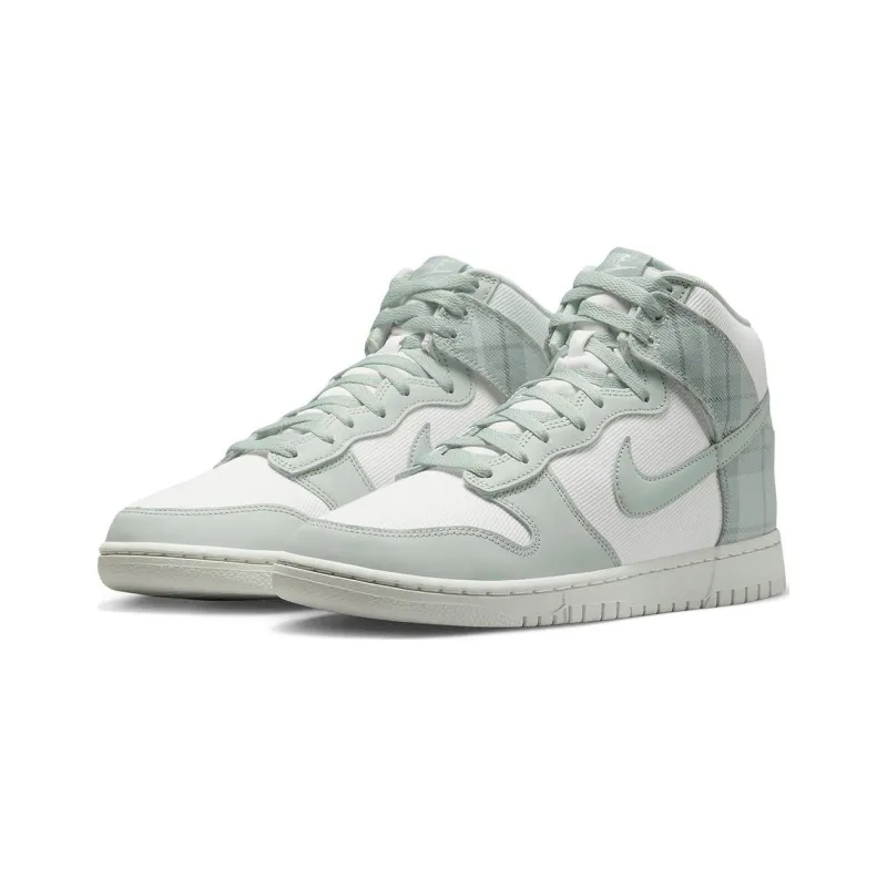 Nike Dunk High Se Tartan Plaid White Light Green-2