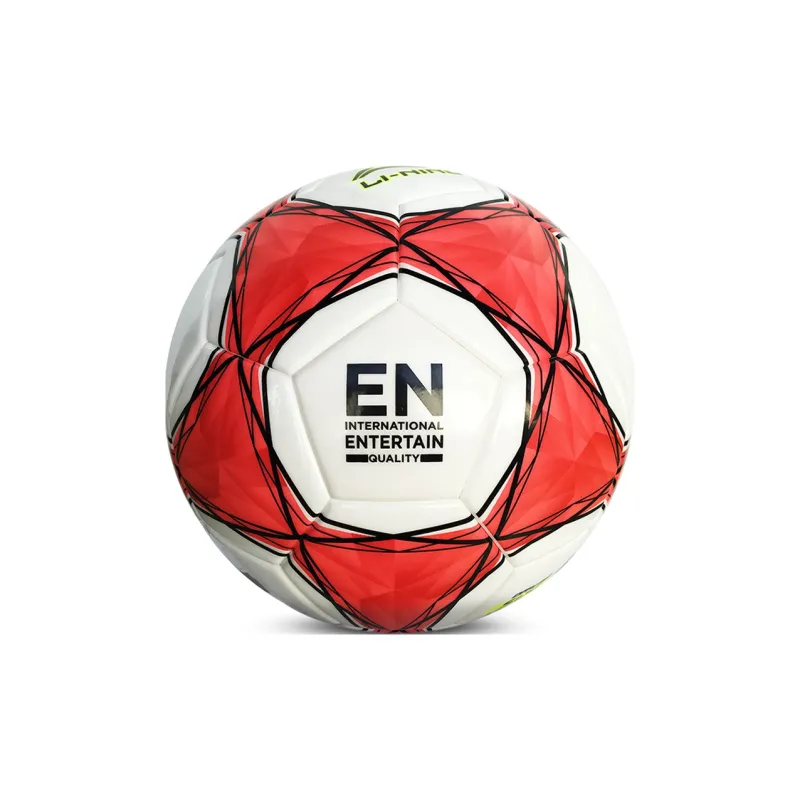 LiNing Size 5 Ball Soccer PVC Seamless Thermal bonding Kids' White Red-5