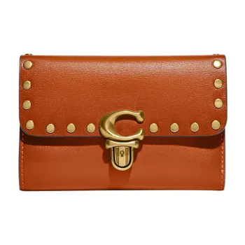 COACH Studio Glove Tanning Card Holders Clutches Wallets Medium Size Women's Canyon Color