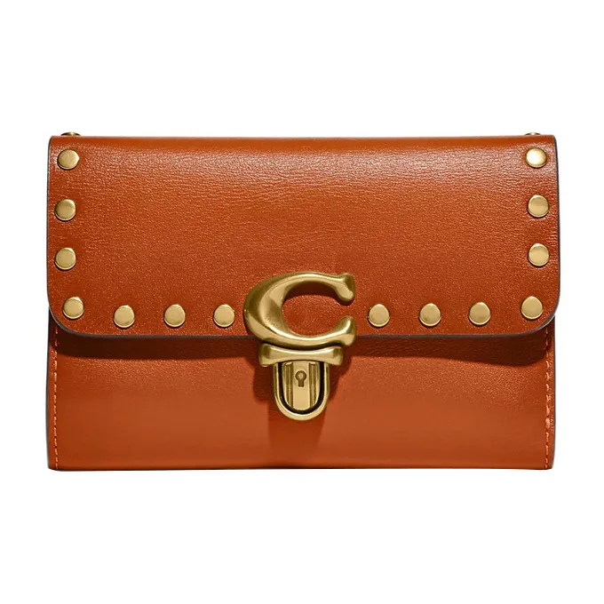 COACH Studio Glove Tanning Card Holders Clutches Wallets Medium Size Women's Canyon Color-0