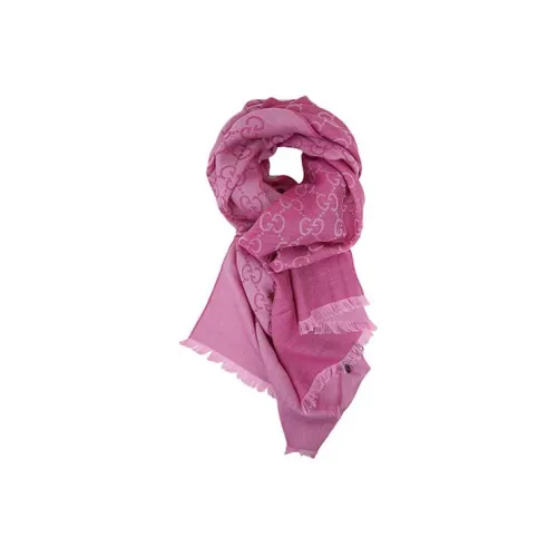GUCCI GG jacquard fringed shawl Wool scarf