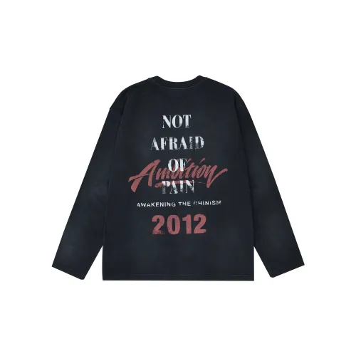 CHINISM T-Shirts Unisex Washed Black