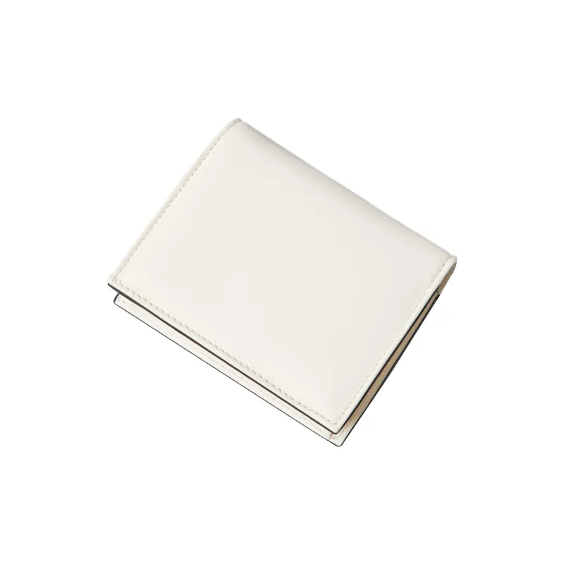 Valentino Roman Stud Napa Calf Leather Card Holder, Wallet Trumpets Women's White-3