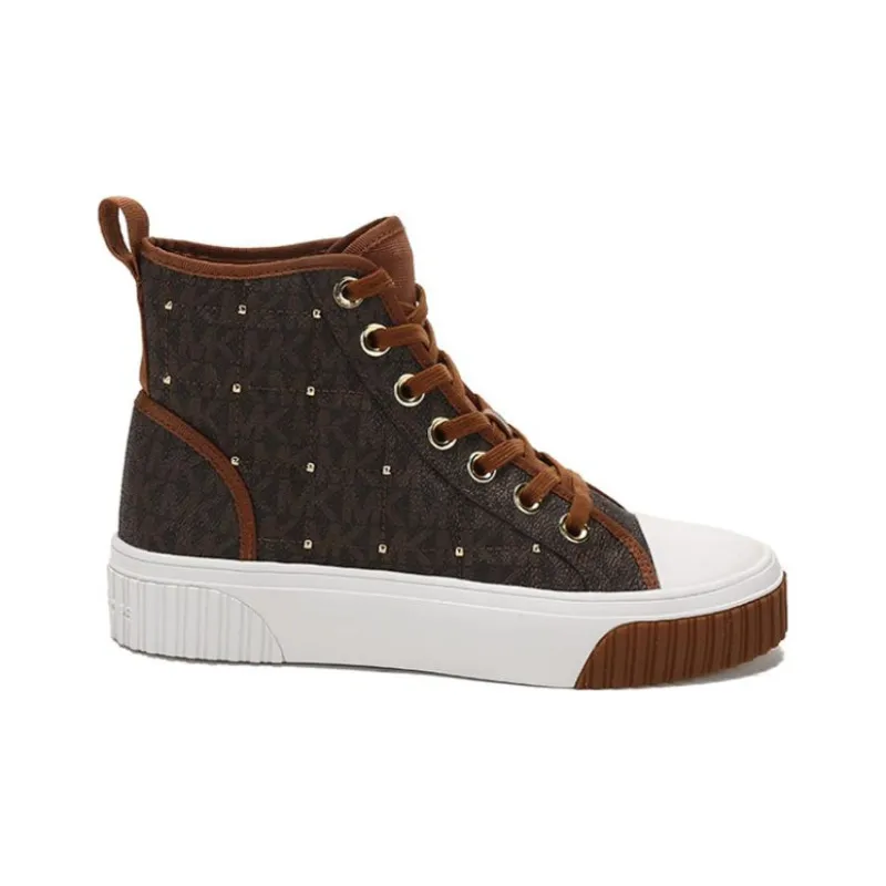 MICHAEL KORS Gertie High Top Stylish Skateboarding Shoes Women's Brown-1
