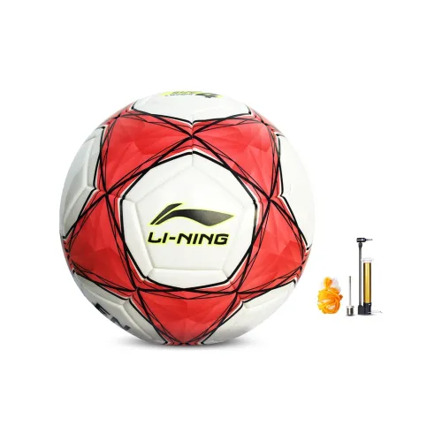 LiNing Size 5 Ball Soccer PVC Seamless Thermal-bonding Kids' White Red