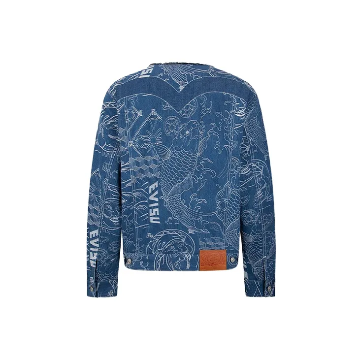 EVISU Denim Jackets Men Denim Blue-1