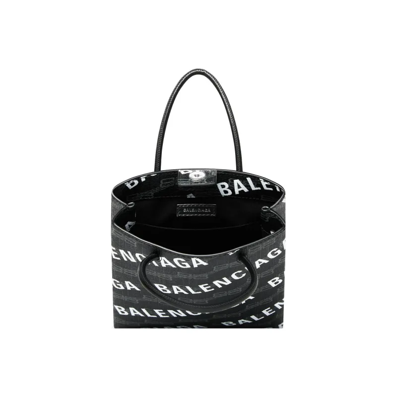 Balenciaga Balenciaga BB MONOGRAM Coated Canvas Shoulder Bag Crossbody Bag Handbag Large Size Women's Black/Gray-4