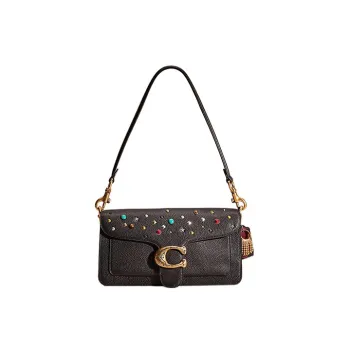COACH Tabby Glossy Pebbled Leather Portable Crossbody Bag Shoulder Bag Women's Black