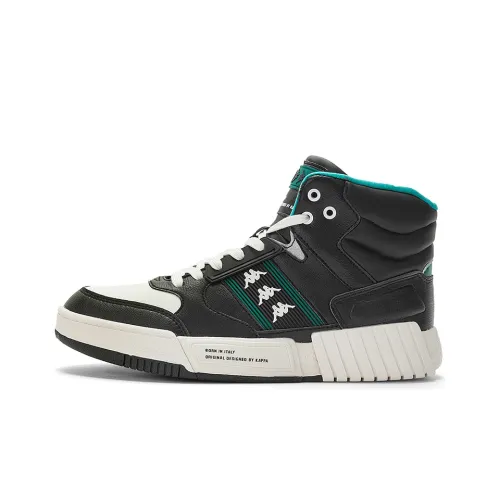 Kappa Skateboard Shoes Men High-Top Black/Korean White/Green