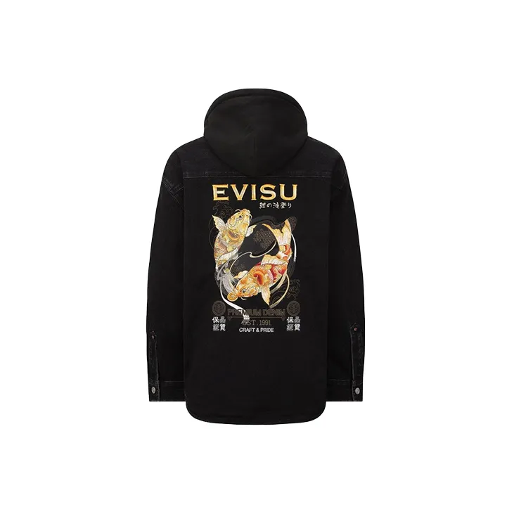 EVISU Denim Jackets Men Black-1