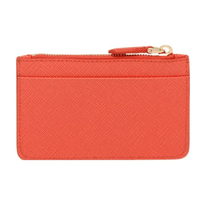 PRADA Saffiano Leather Card Holder Women's Orange-1
