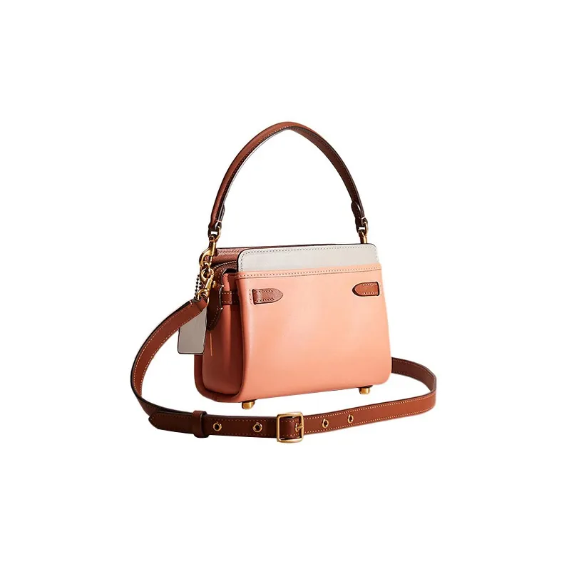 COACH Tate Leather Shoulder Bag Crossbody Bag Handbag Small Size Women's Pink & Gray-1