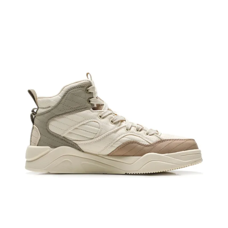 Anta Life Collection High Top Skateboard Shoes Men's White Yellow-1