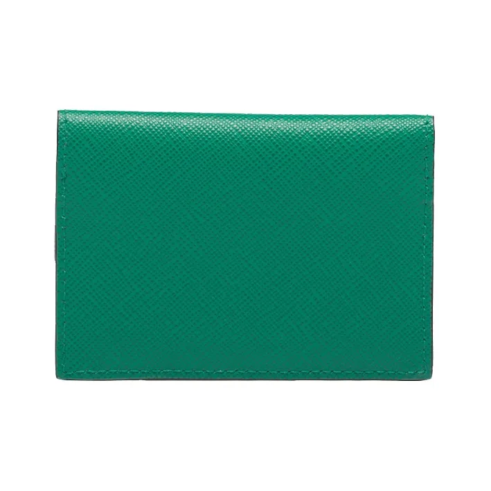 PRADA Saffiano Leather Card Clip Card Holder Men's Green-2