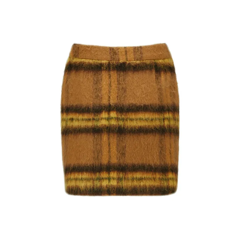 AZEPAM Casual Short Skirts Women's Yellow Camel-1