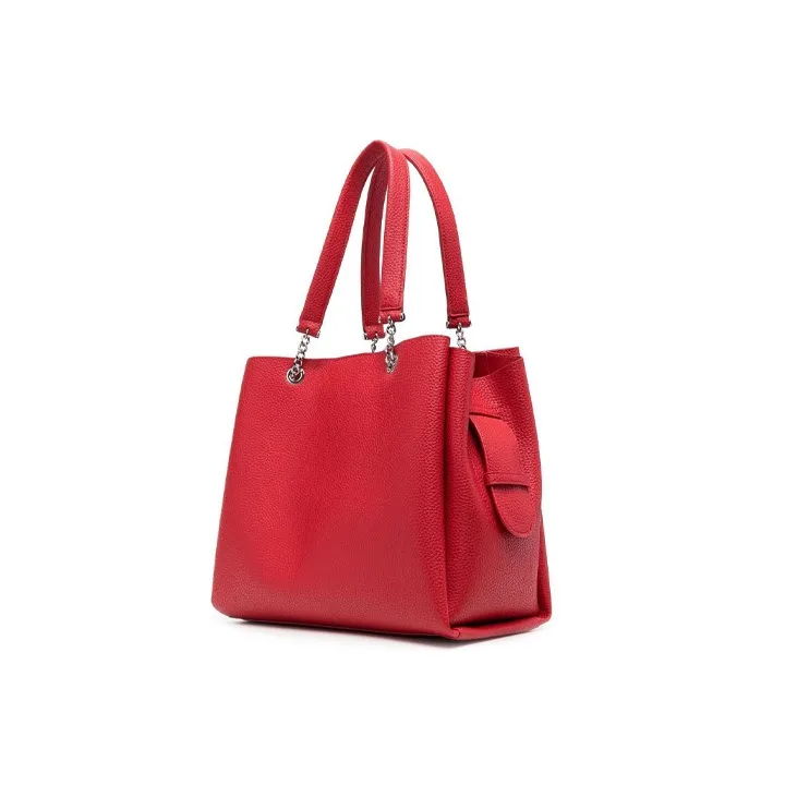 EMPORIO ARMANI Polyurethane Tote Bag, Shopping Bag, Shoulder Bag, Crossbody Bag, Handbag Women's Red-3
