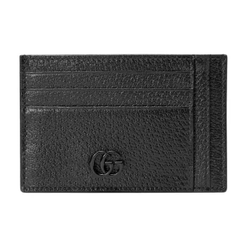 GUCCI Marmont Leather Card Holder Men's Black
