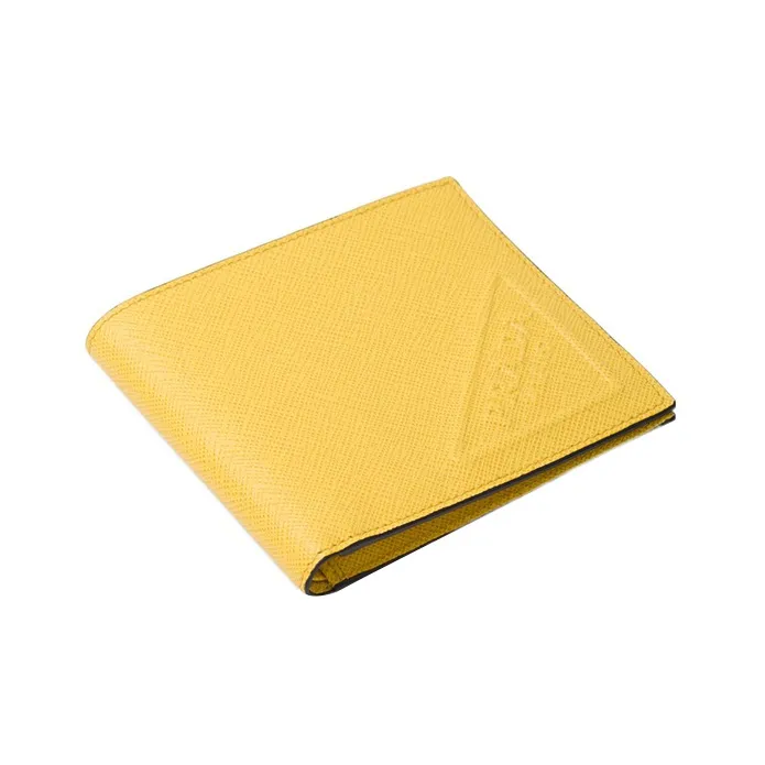 PRADA Saffiano Leather Wallet Men's Yellow-2