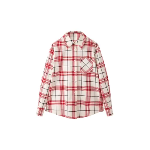 PEACEBIRD Shirts Women's Red Plaid