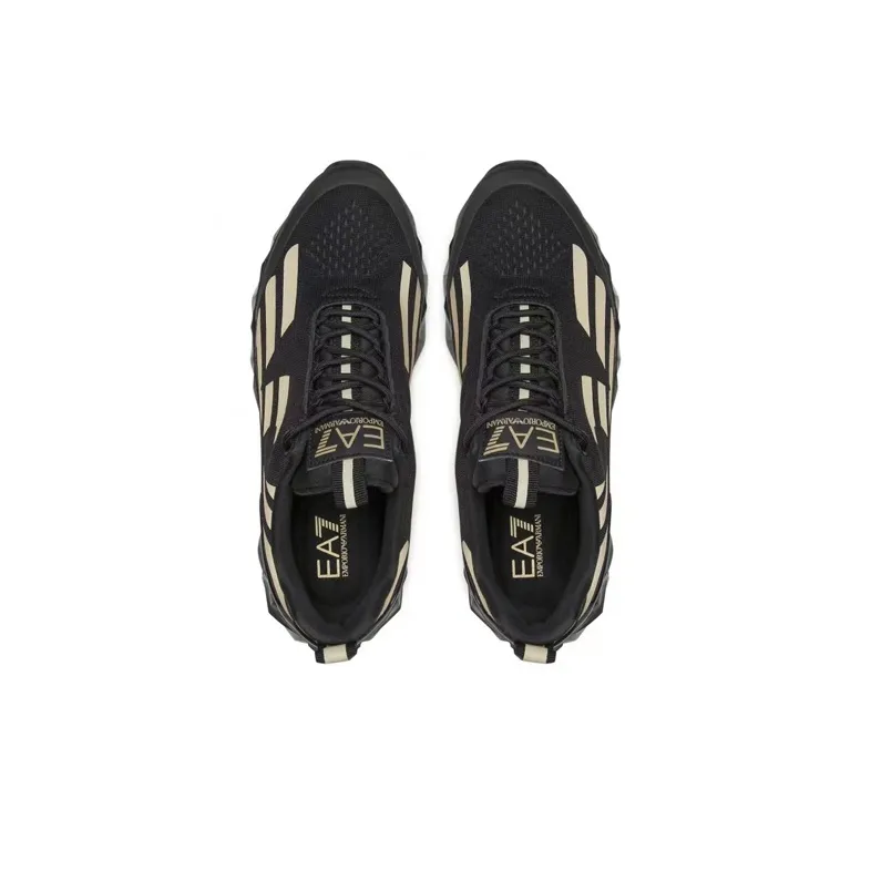 EMPORIO ARMANI EA7 Anti Slip And Wear Resistant Breathable Low Top Sports Casual Shoes Unisex Black-3