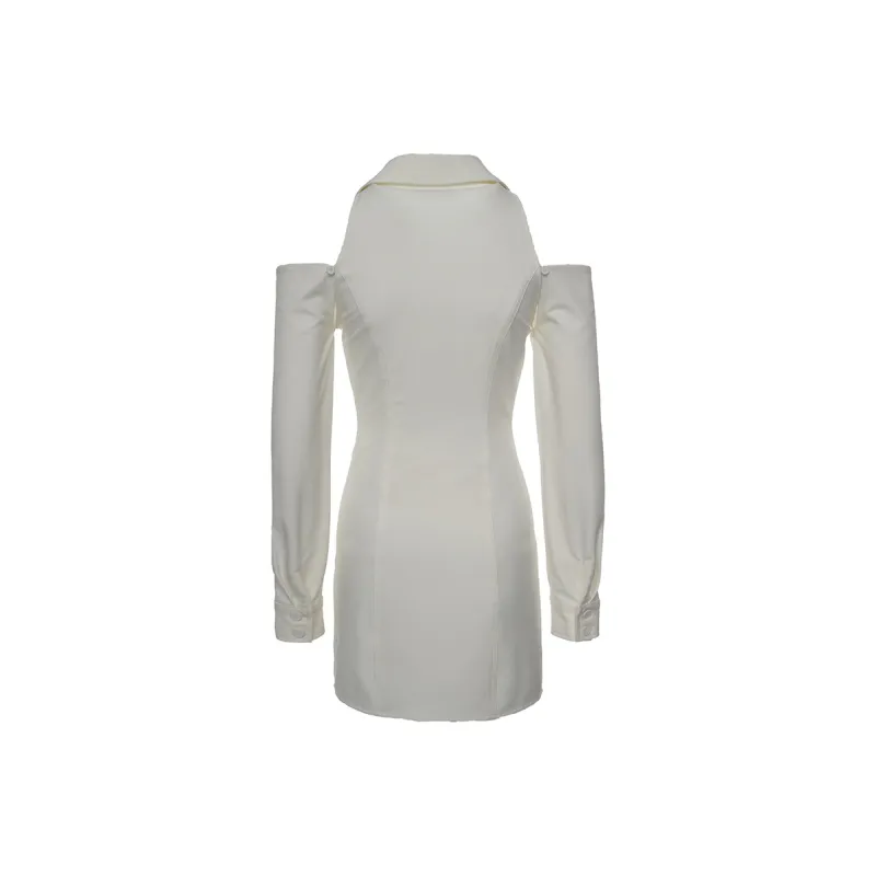 Girly Fancy Club Dress Women's White-1