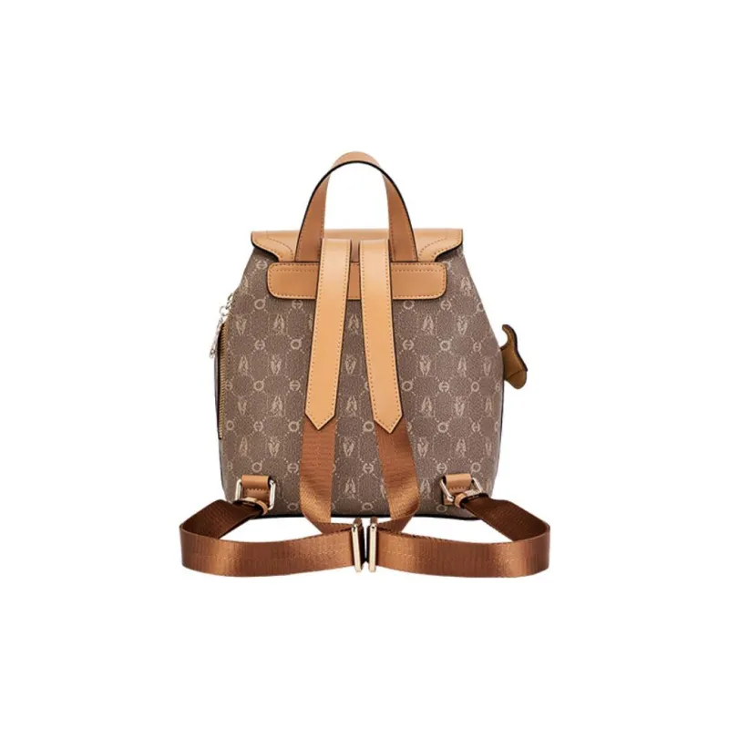 Hush Puppies Synthetic Leather Backpack Women's Gradient Pink/Mist Blue/Gray Apricot-2