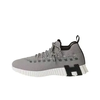 HERMES Fle Mid Top Sports Casual Shoes Men's Gray