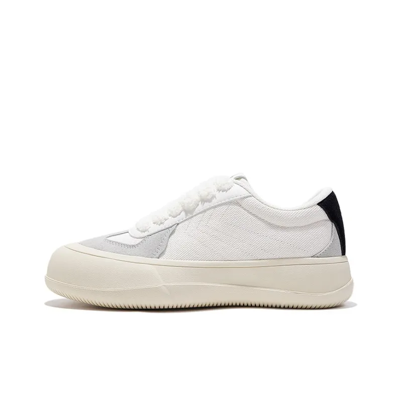 ZHIMAJIE x Feiyue Low Top Skateboard Shoes Women's White Gray-0