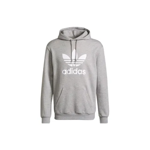 Adidas Originals ADICOLOR Classic Trefoil Hoodie Sweatshirts Men Gray