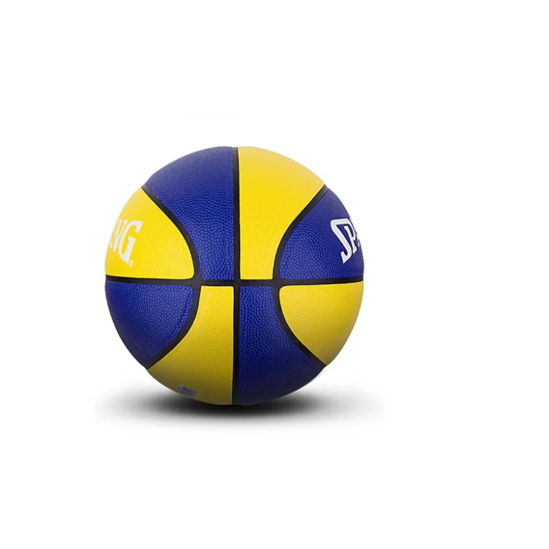 SPALDING PU Basketball Yellow Blue Multicolor 4/5/7 Size Training Unisex-7
