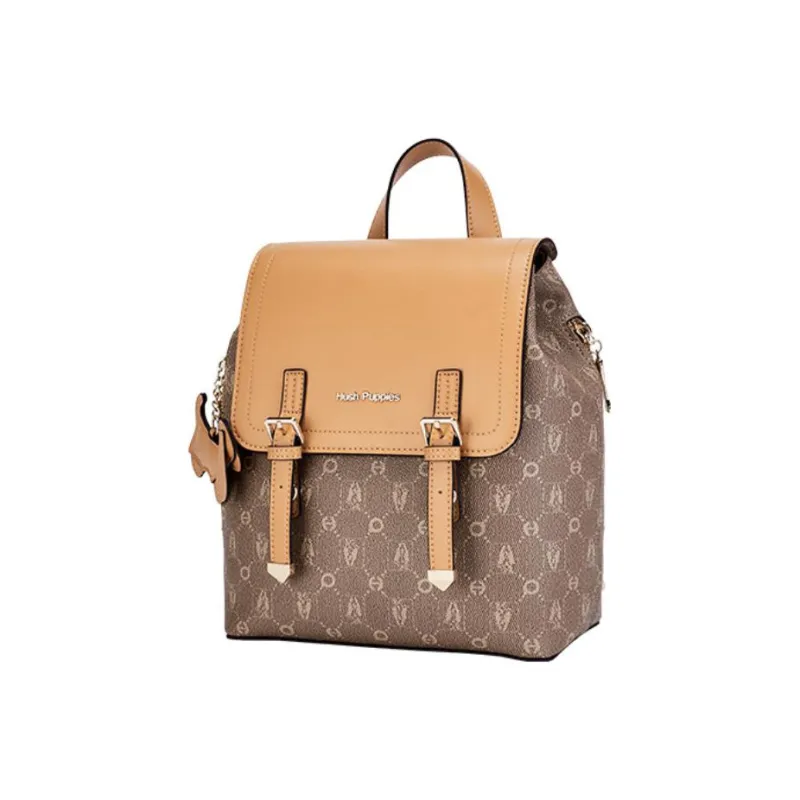 Hush Puppies Synthetic Leather Backpack Women's Gradient Pink/Mist Blue/Gray Apricot-1