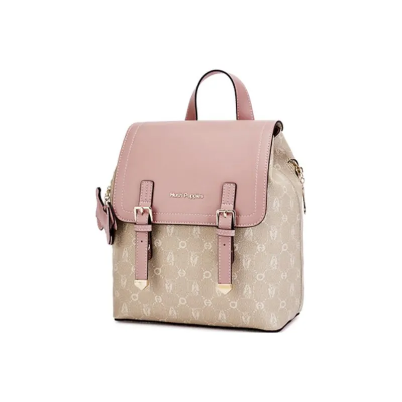 Hush Puppies Synthetic Leather Backpack Women's Gradient Pink/Mist Blue/Gray Apricot-17