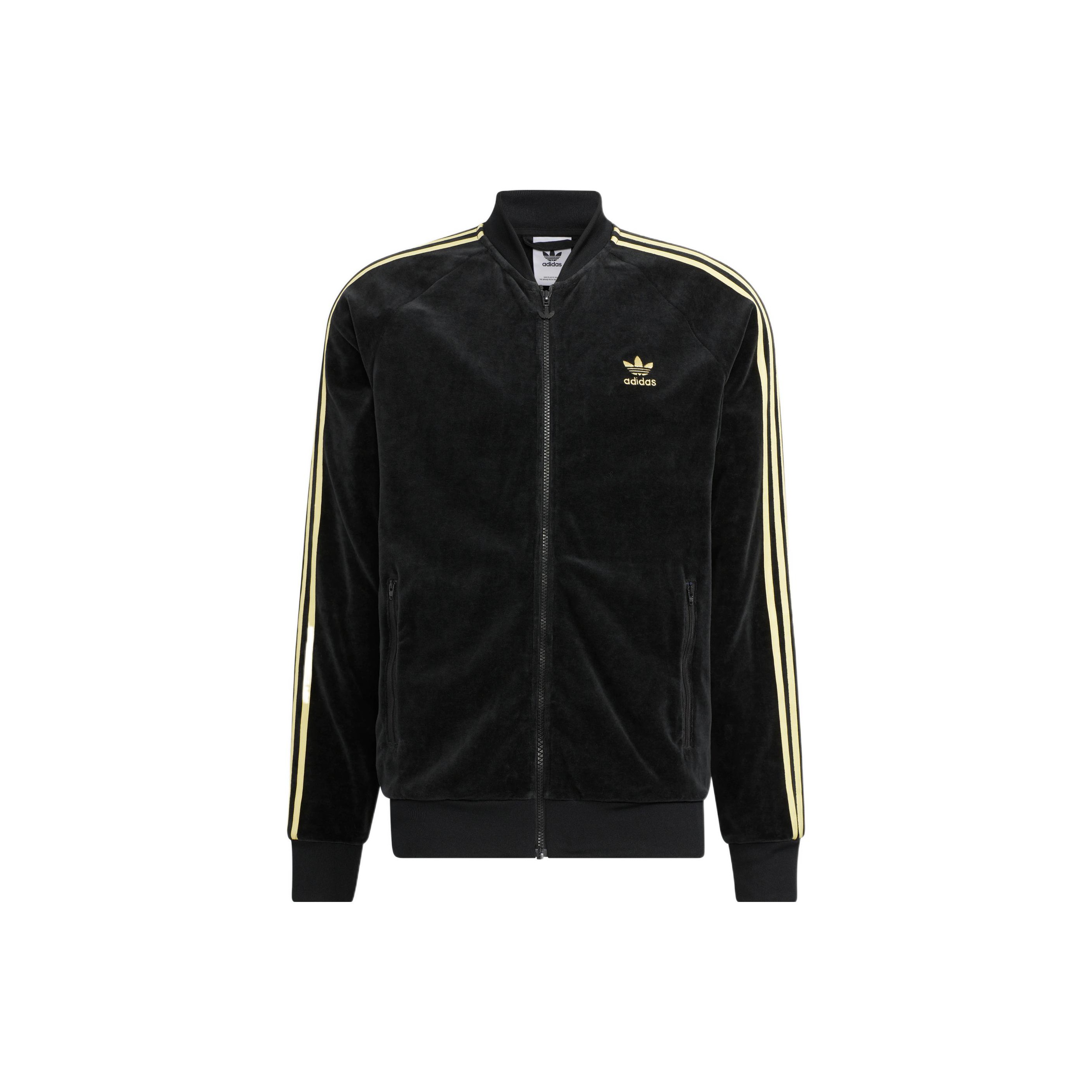 Adidas velour jacket black best sale