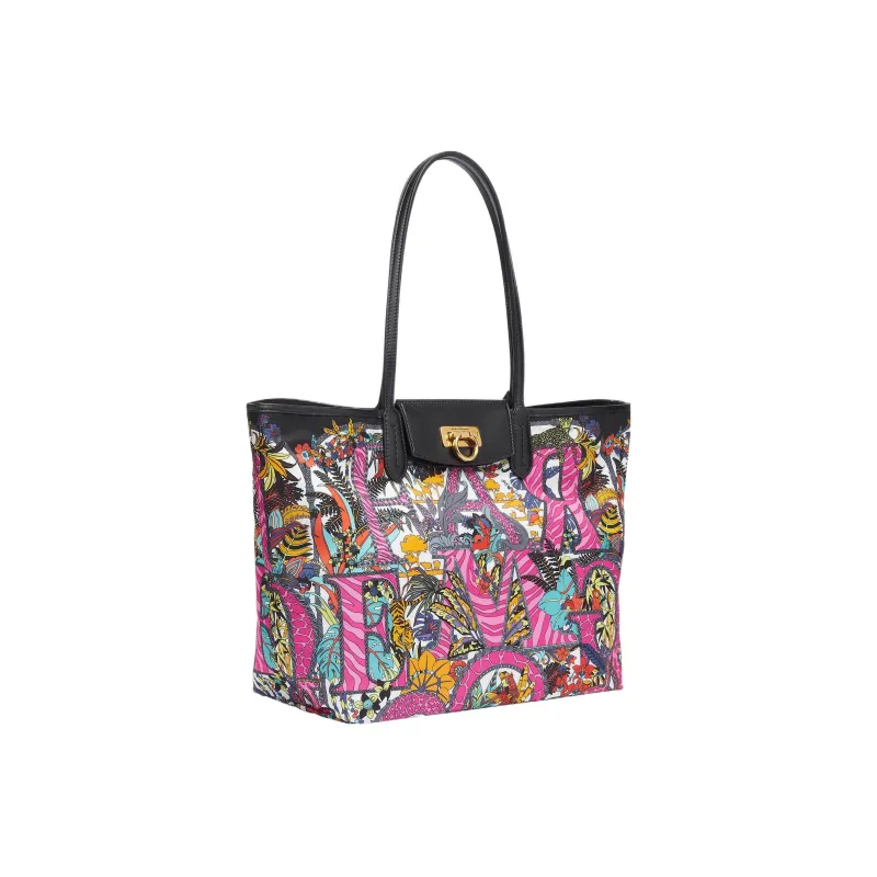 Ferragamo Gancini Graphic Print Tote Multi-1
